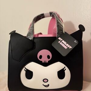 Loungefly My Melody/Kuromi Black and Pink Crossbody Bag